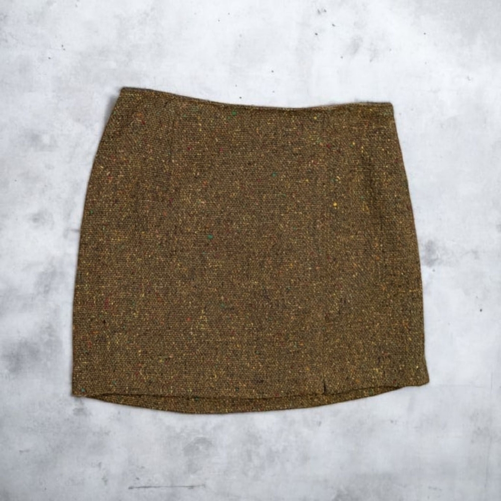 Express Brown Tweed Mini Skirt